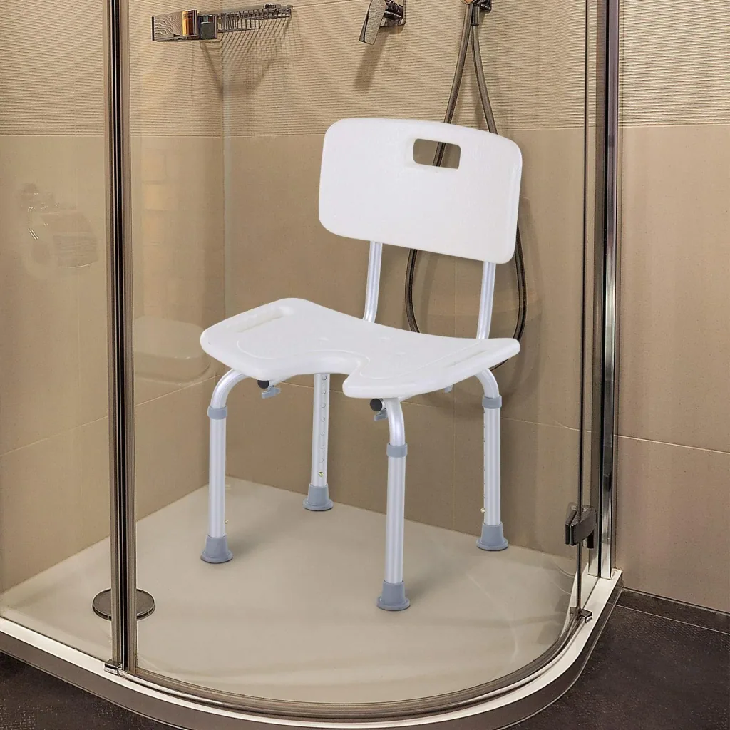 Height-adjustable shower chair