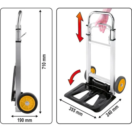 Foldable trolley - load capacity 90 kg 35.5 x 24 cm