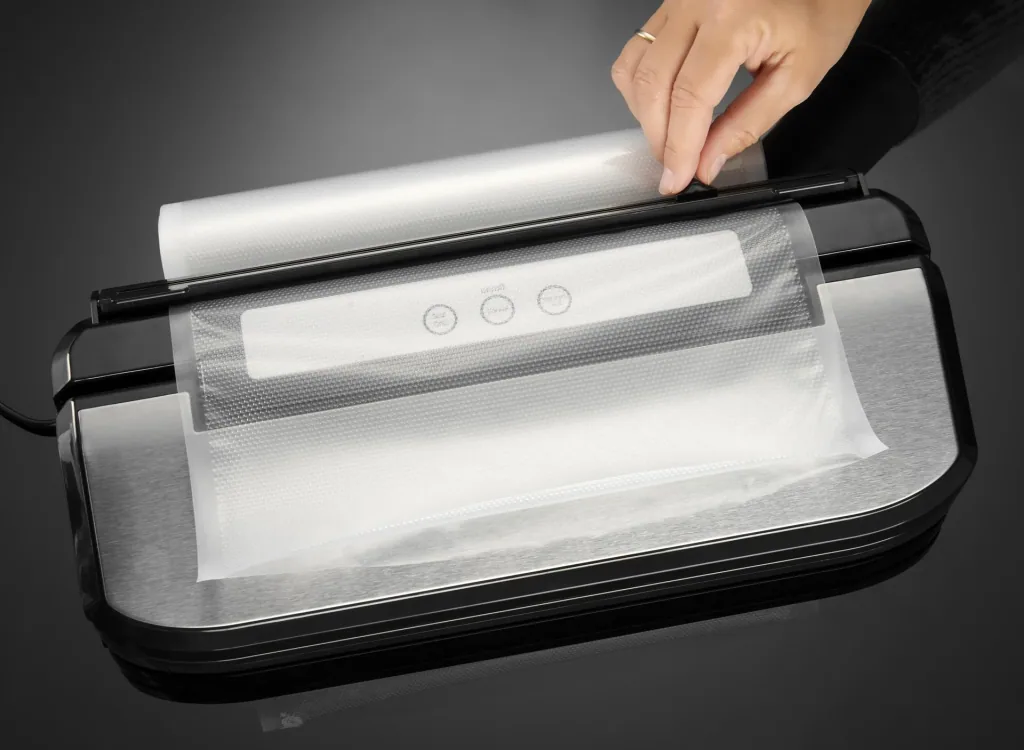 Stainless steel vacuum sealer, 150 W, FREE: 2 rolls (22x500 and 28 x500 cm) + 5 bags