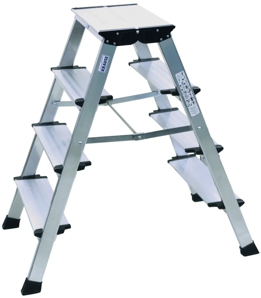 Treppo double folding step (aluminium), 2x3 steps