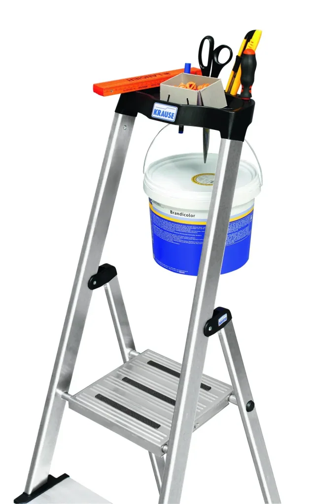 Sepuro stepladder, aluminum 4 steps with safety bar