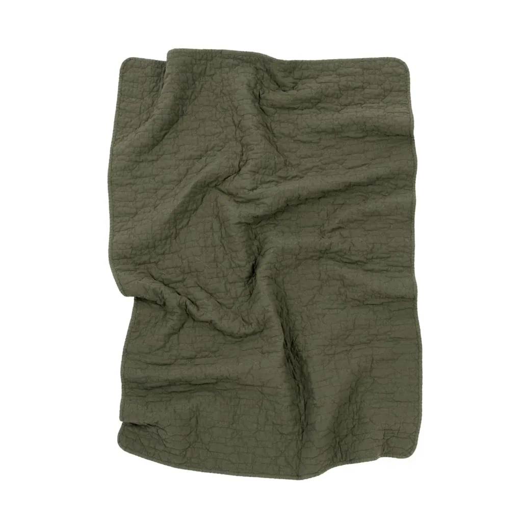 Nobodinoz WABI SABI babydeken, katoenen deken, kinderdeken, 100 x 135 cm, kleur: Vetiver