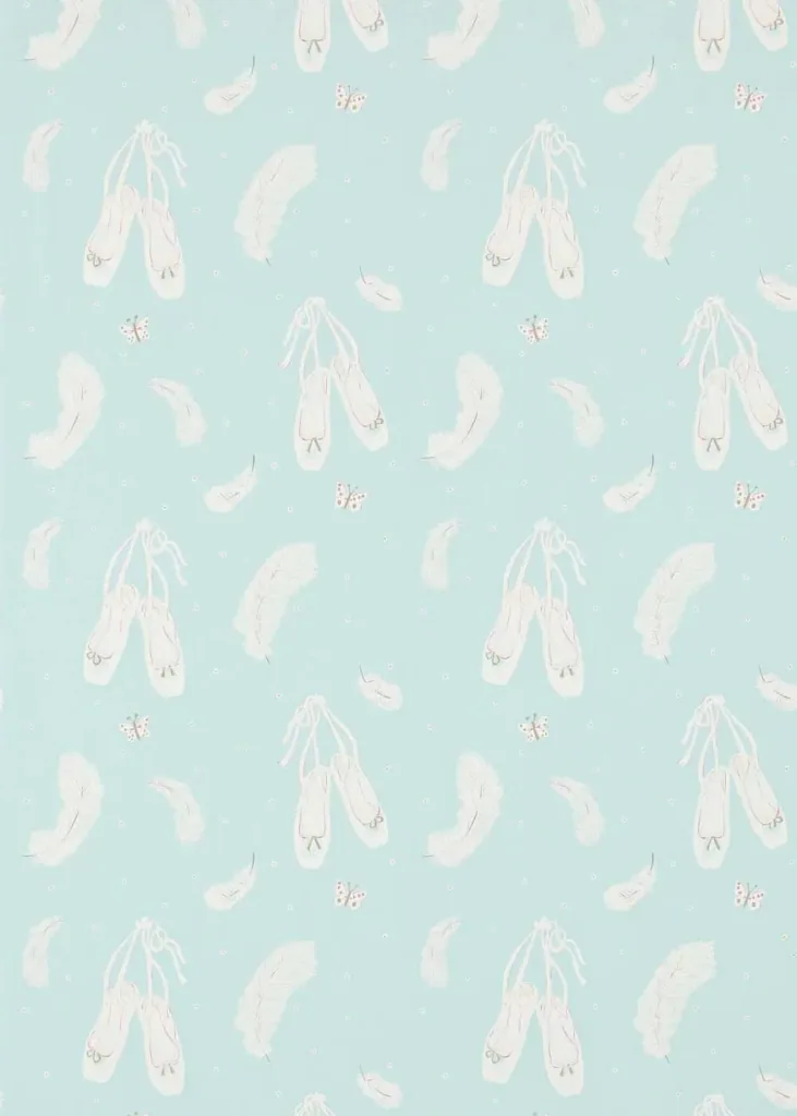 Little Sanderson Abracazoo behang balletschoentjes lichtblauw aqua