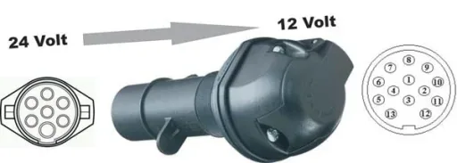 Voltage reducer 24 Volt - 12 Volt 7N-13