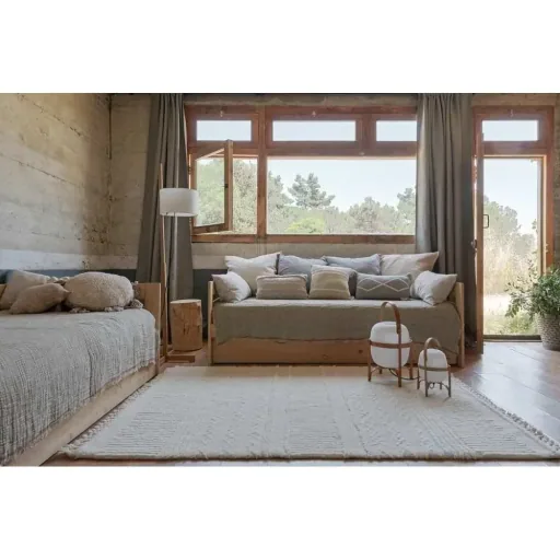 Lorena Canals wasbaar wollen vloerkleed "Ari" Schaap Wit, Maat: 120 x 170 cm