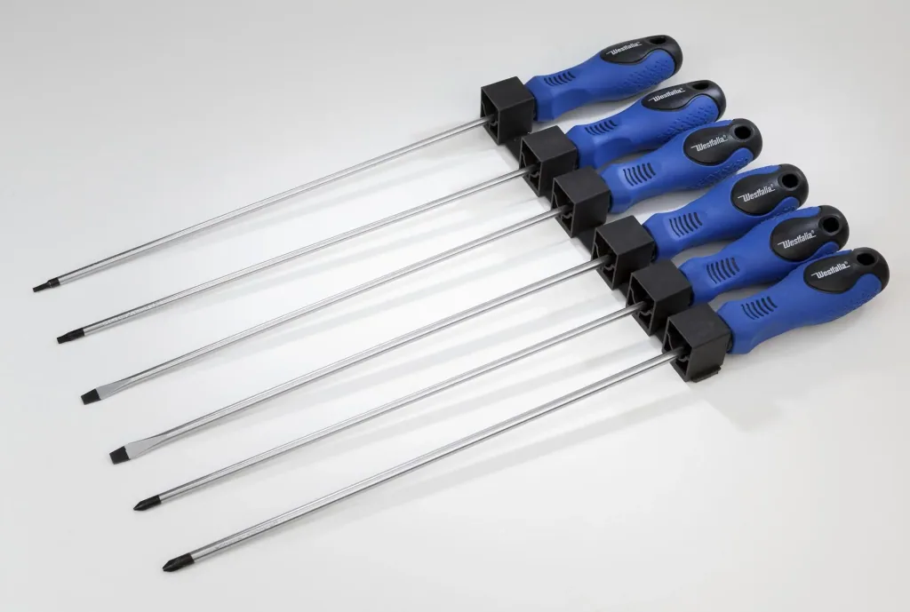 Screwdriver set 6-piece, extra long