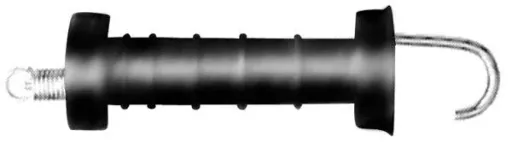 Gate handle with hook, black, 3 pieces