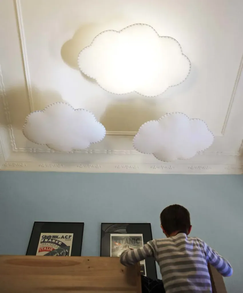 Buokids plafondlamp Nube klein, Kleur van de naad: Grijs