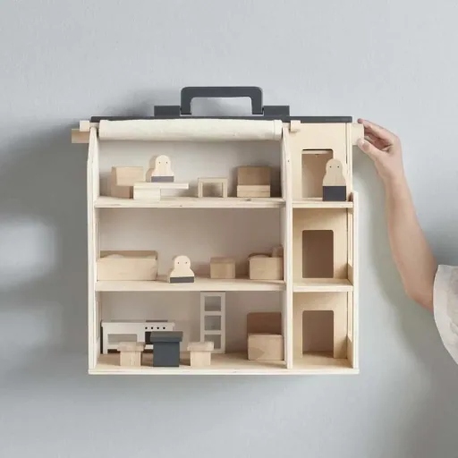 Kids Concept speelgoed poppenhuis draagbaar hout