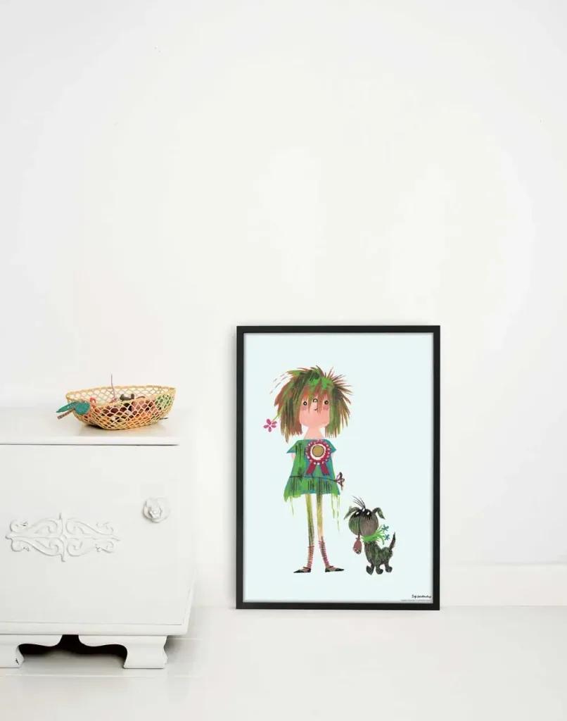 Kek Amsterdam poster meisje & hond