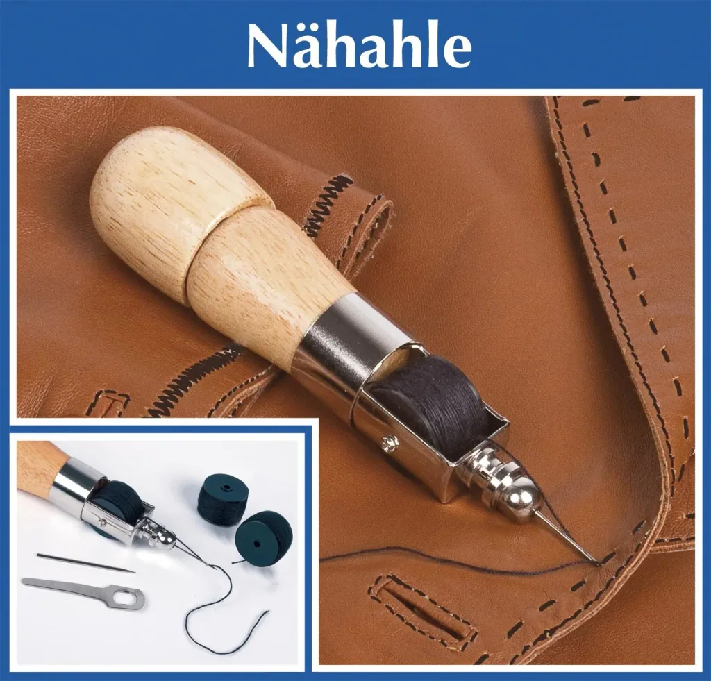 Hand sewing machine with spool