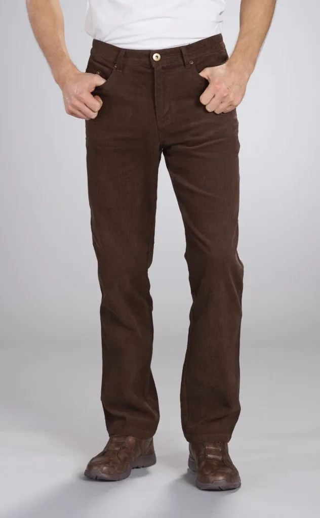 5-pocket corduroy trousers, brown, size 48
