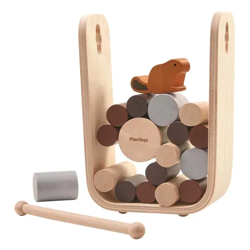 Plan Toys spel boomstammen trekken hout