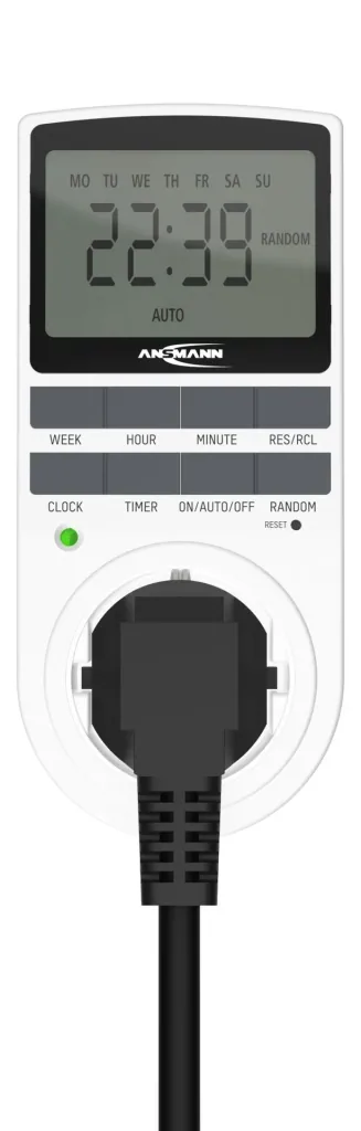 Digitale weektimer met 10 aan/uit-schakelmogelijkheden per dag