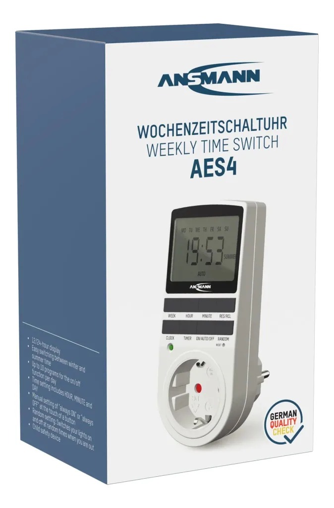 Digitale weektimer met 10 aan/uit-schakelmogelijkheden per dag