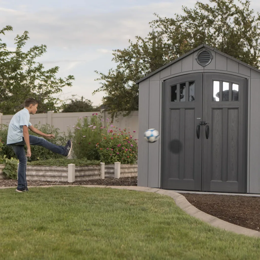 Mars tool shed, dark grey, 227 x 242 x 242 cm