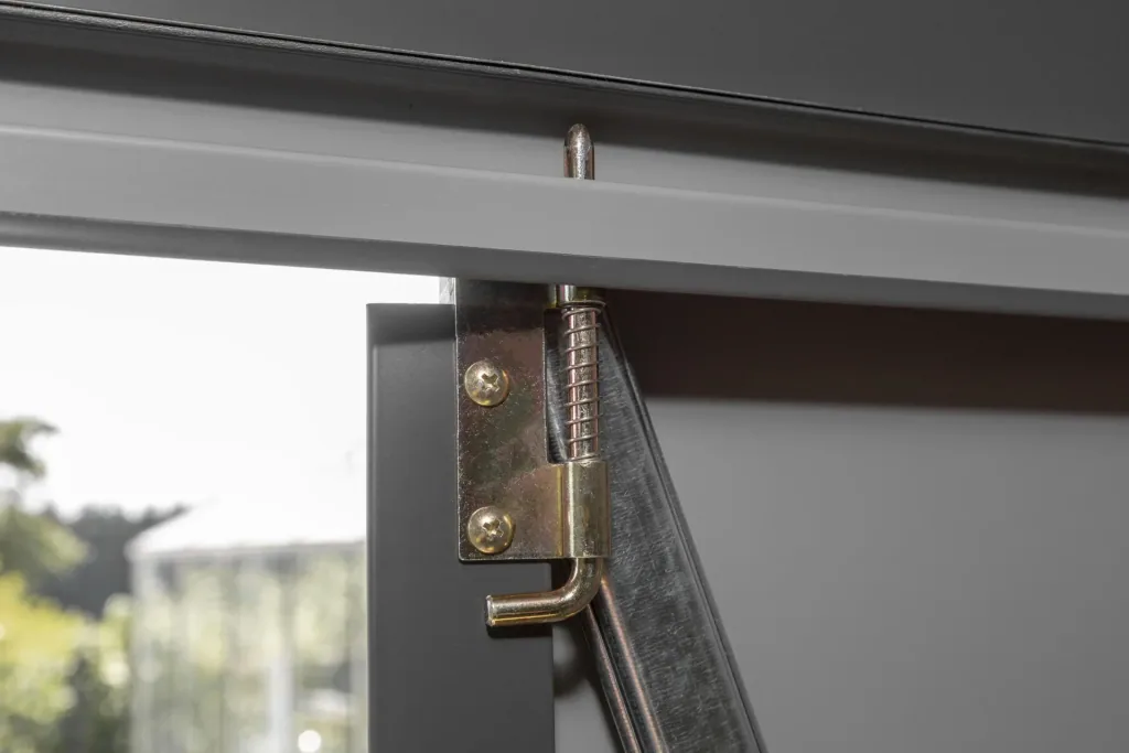 Gereedschapsschuur aanbouw 47 203×124×208 cm Grijs – Lessenaarsdak & dubbele deur, gegalvaniseerd staal
