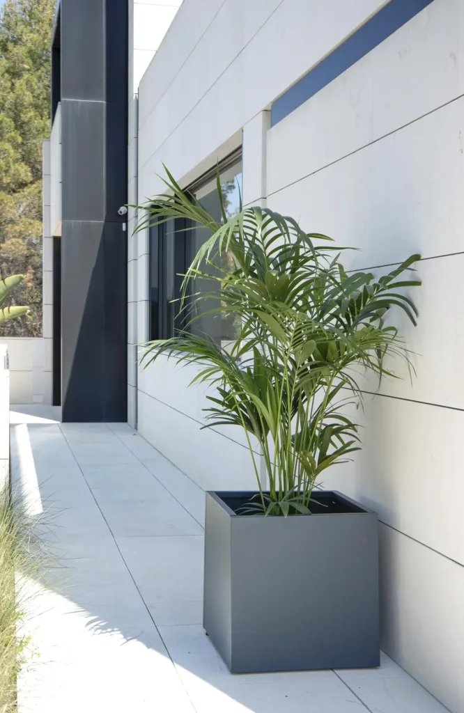Herstera Garden Plantenbak Cube 50 × 50 × 50 cm Antraciet – vierkante stalen plantenbak