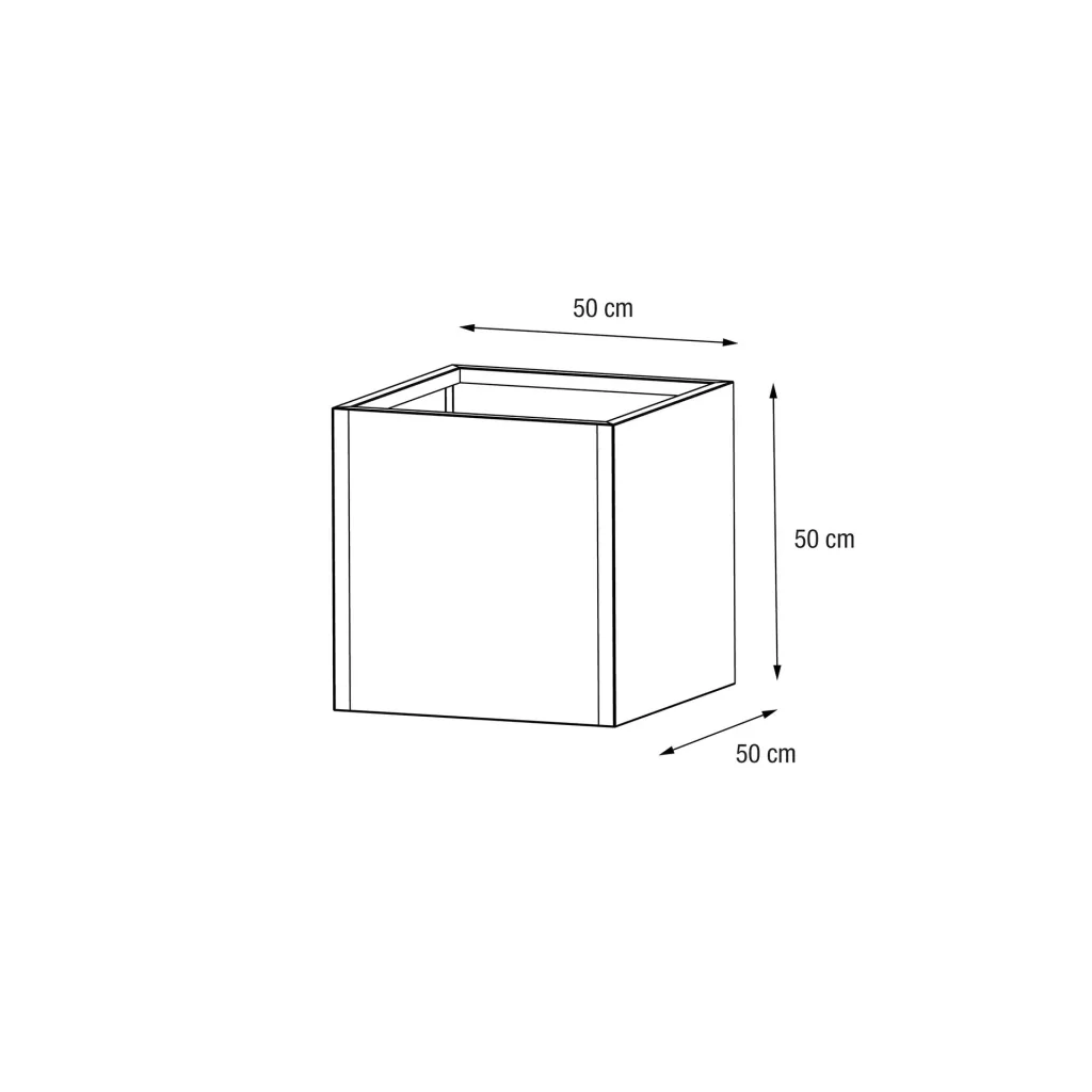 Herstera Garden Plantenbak Cube 50 × 50 × 50 cm Antraciet – vierkante stalen plantenbak