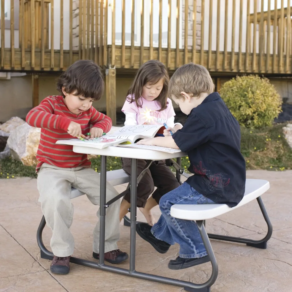 Lifetime kinder picknickset - rechthoekig - kunststof