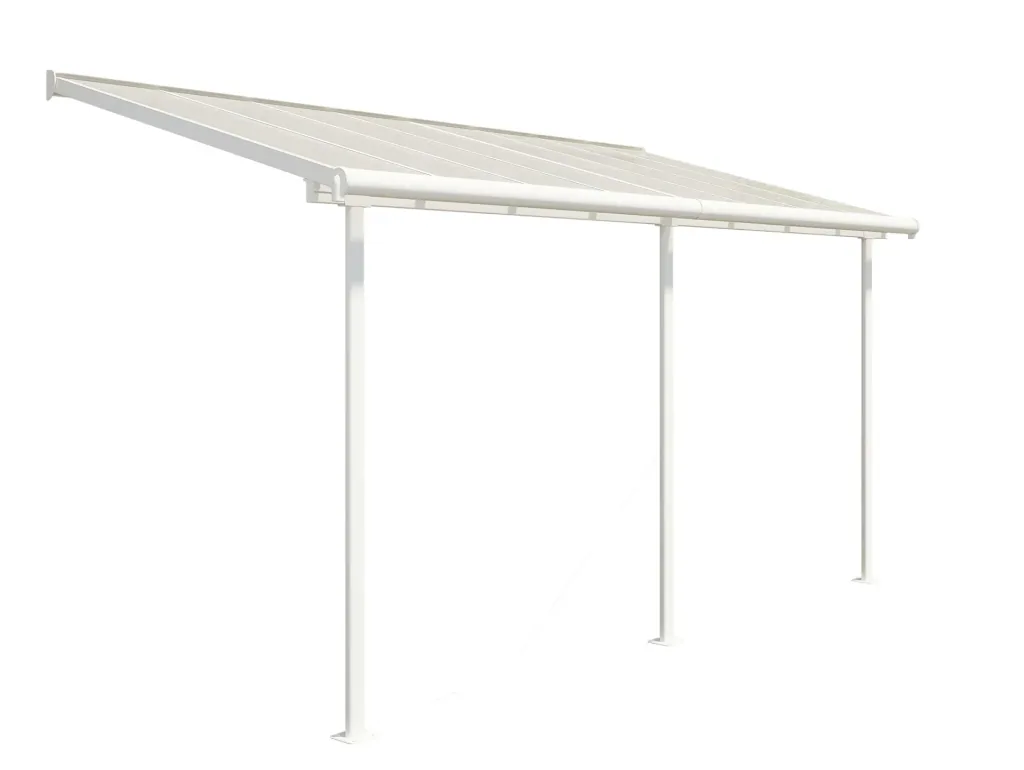 Palram Sierra Terrasoverkapping 447 × 228 cm Wit – Aluminium met 6 mm polycarbonaat