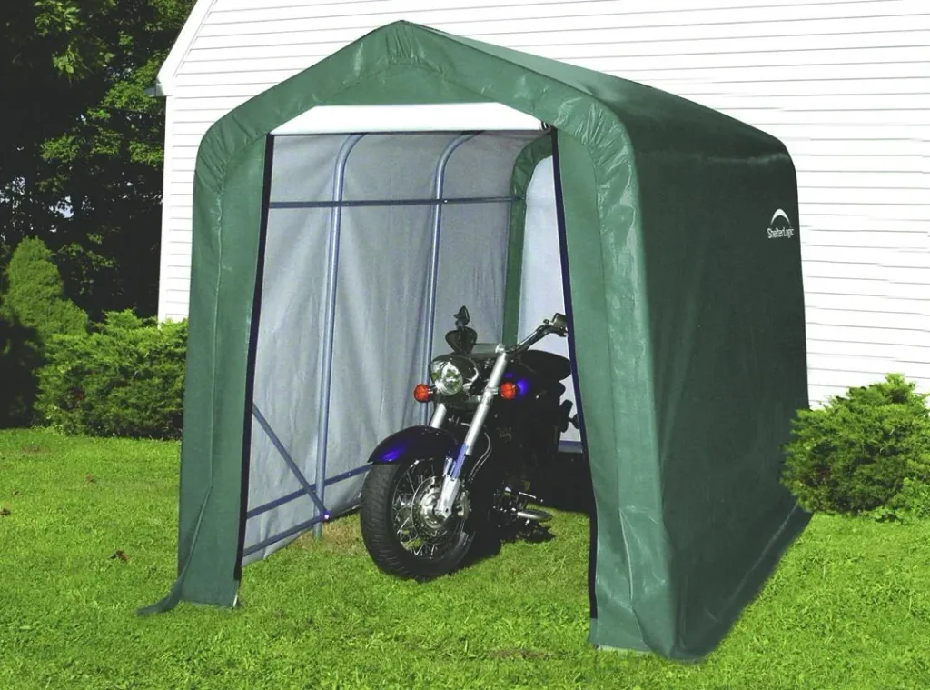 Folieschuurtje / Tentgarage 1,8 × 1,8 m groen – weerbestendig PE-zeil, 3,24 m²