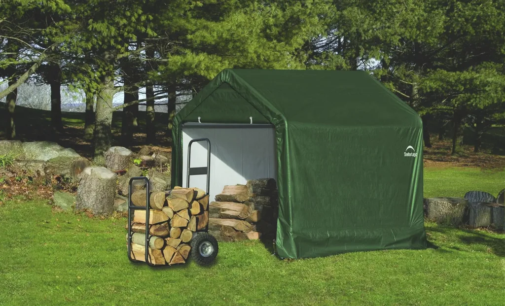 Folieschuurtje / Tentgarage 1,8 × 1,8 m groen – weerbestendig PE-zeil, 3,24 m²