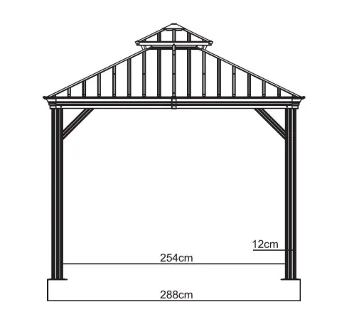 Sojag aluminium paviljoen Messina 10×12 ft, antraciet – met hardtop