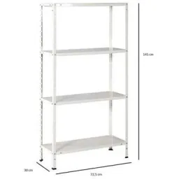 2 metal storage racks with 4 shelves - 200kg capacity - (HxWxD) 145x72.5x30cm - 50kg per shelf