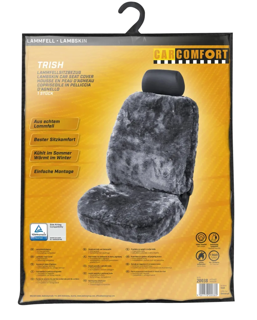 Lambskin seat cover Trish, anthracite