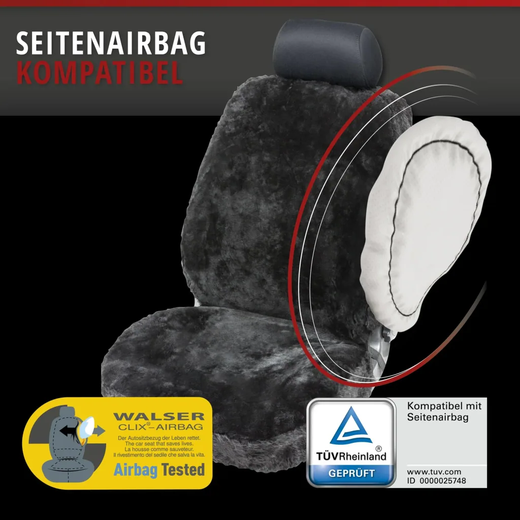 Lambskin seat cover Trish, anthracite