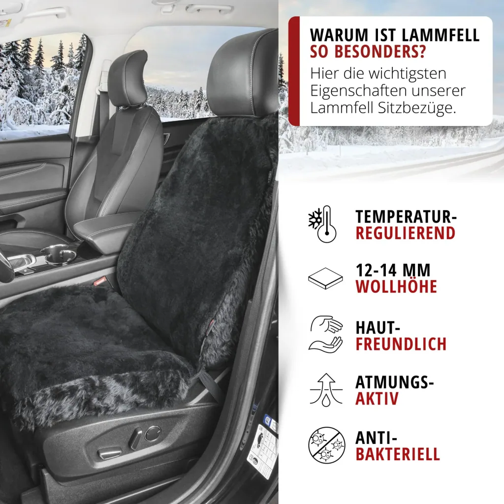 Lambskin seat cover Trish, anthracite