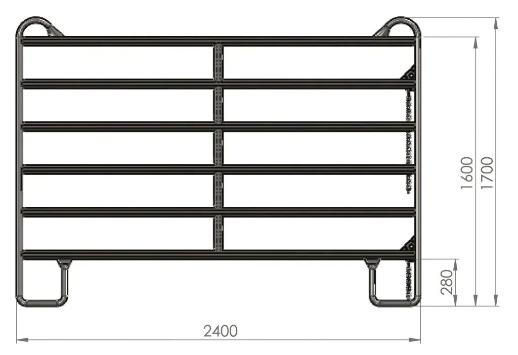 Pasture panel - fence element 2.4 m length, 1.7 m height