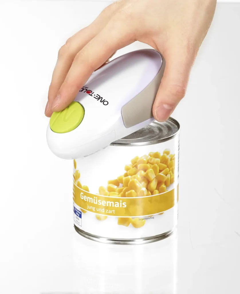Fully automatic safety can opener, white/green