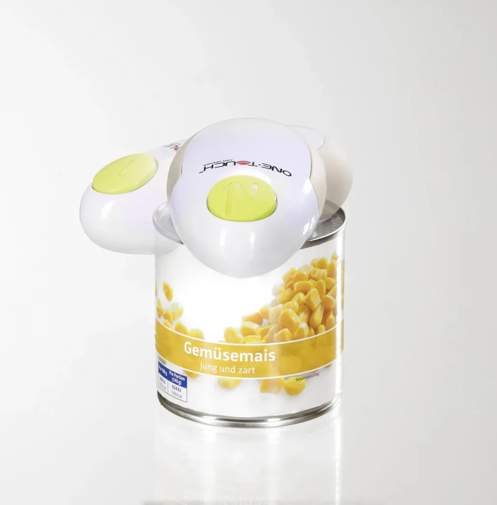 Fully automatic safety can opener, white/green
