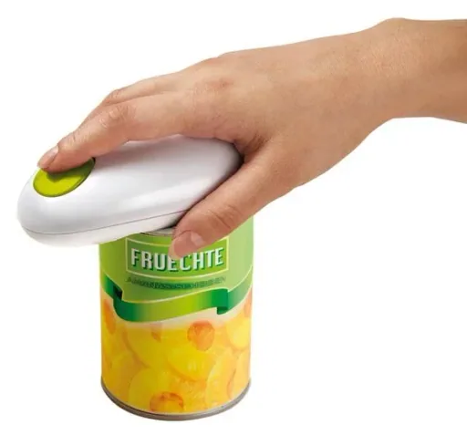 Fully automatic safety can opener, white/green