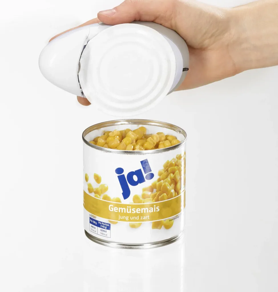 Fully automatic safety can opener, white/green