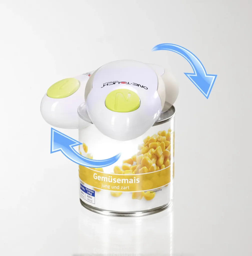 Fully automatic safety can opener, white/green