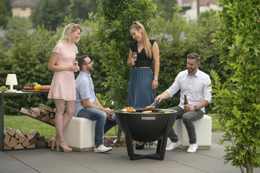 Fire Pit Premium Grill and Fire Pit 81x81x62 cm Black