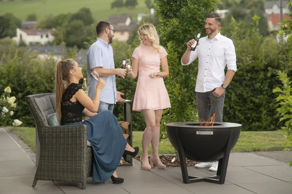 Fire Pit Premium Grill and Fire Pit 81x81x62 cm Black