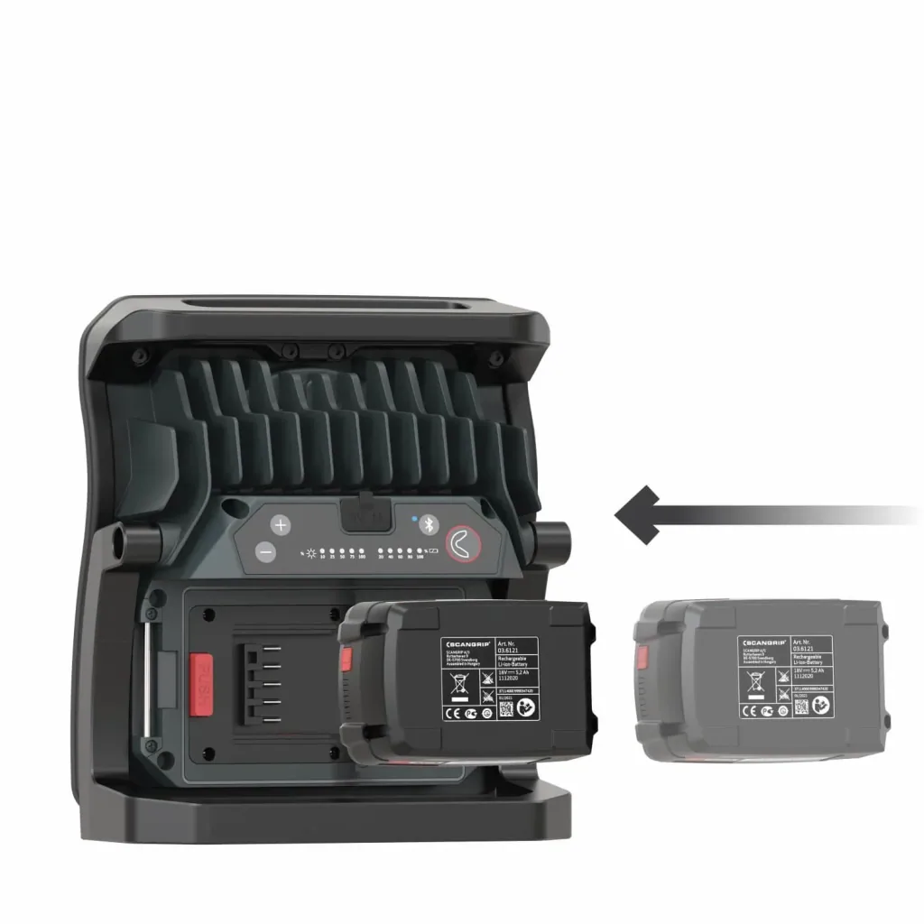 Handheld floodlight NOVA 4 CAS + 12V 4Ah battery, SC30 charger with removable diffuser