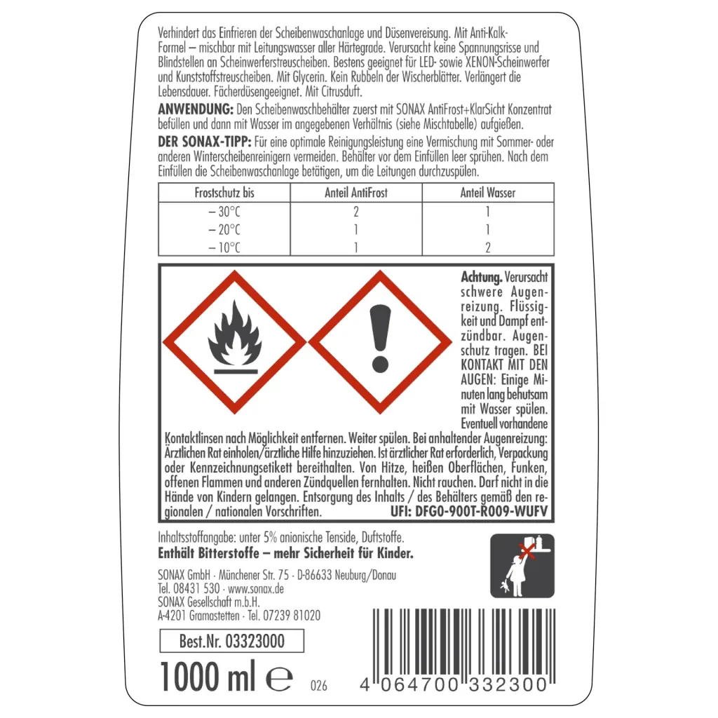 Antifreeze + Clear View Concentrate Citrus 1 l