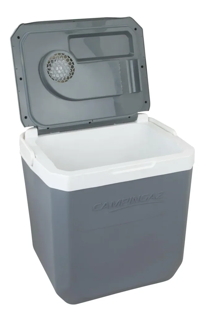 Powerbox Plus 28L Thermoelectric Cooler with 28L capacity, antimicrobial interior walls, 12V plug