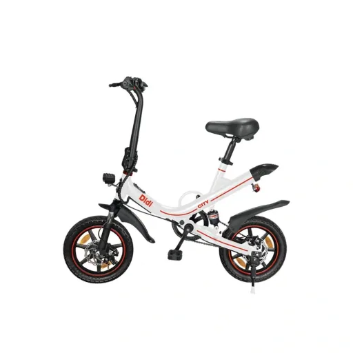 Unisex Mini E-Folding Bike, 14 inches, white, Didi City, automatic