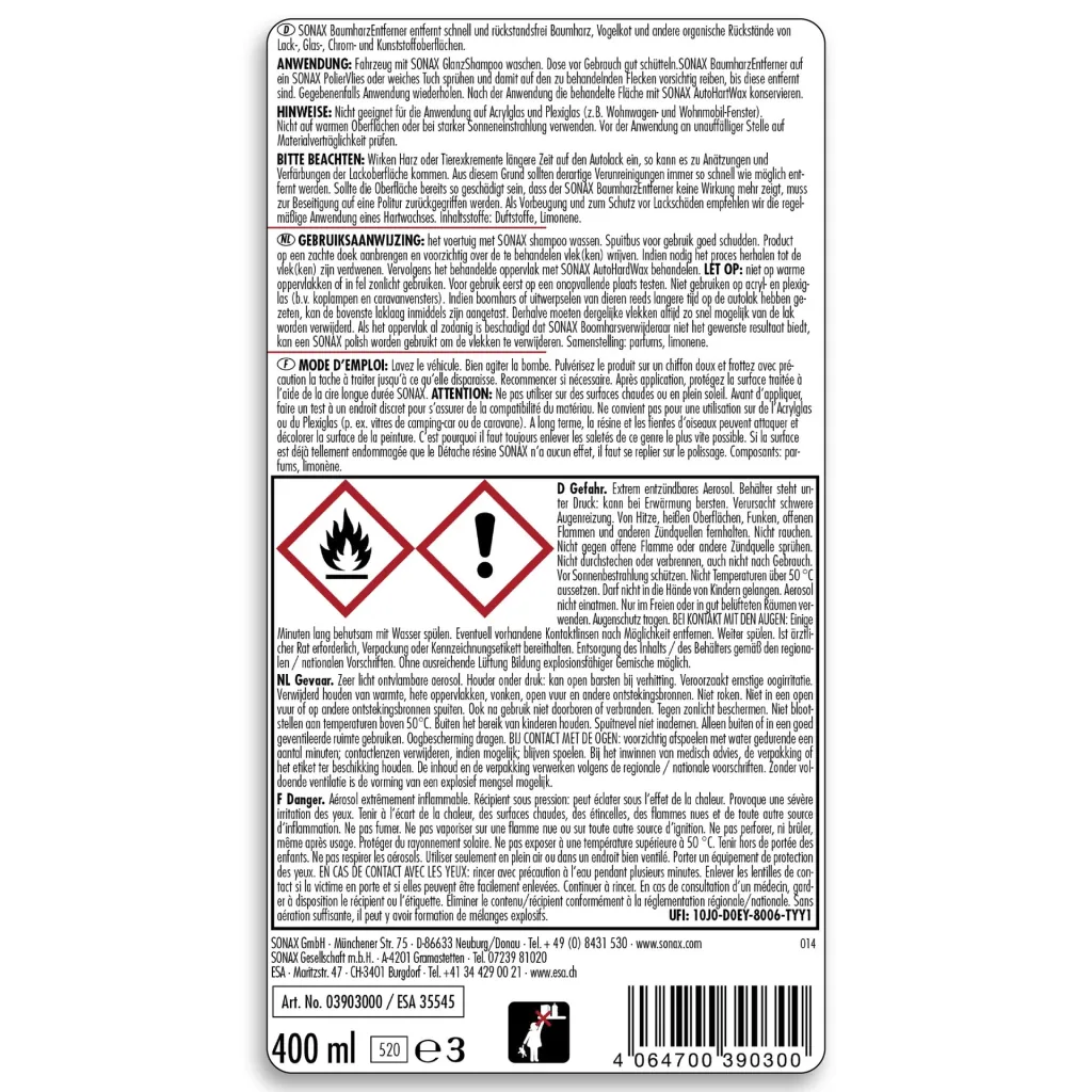 Tree resin remover 400 ml