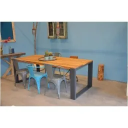 New England Roasted wood dining table - Grey
