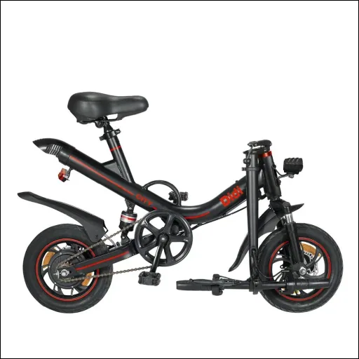 Unisex Mini E-Folding Bike, 14 inches, black, Didi City, automatic