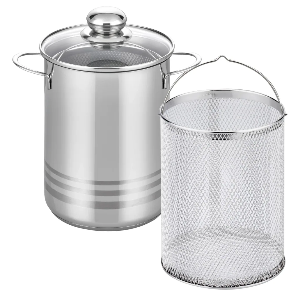 Universal pot / asparagus pot Brillant 4 liters with removable steamer basket, made of stainless steel