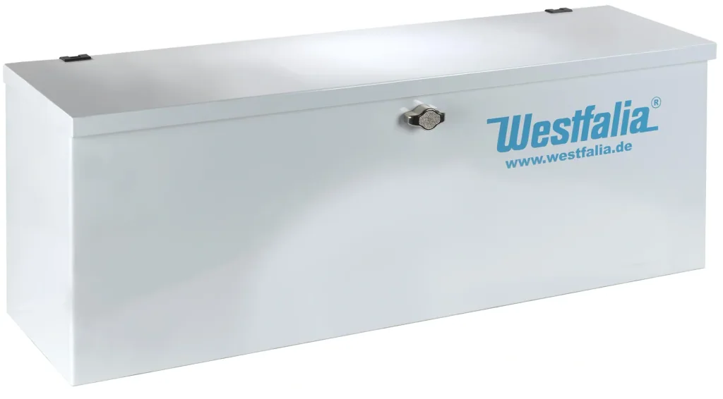 Metal storage box, lockable