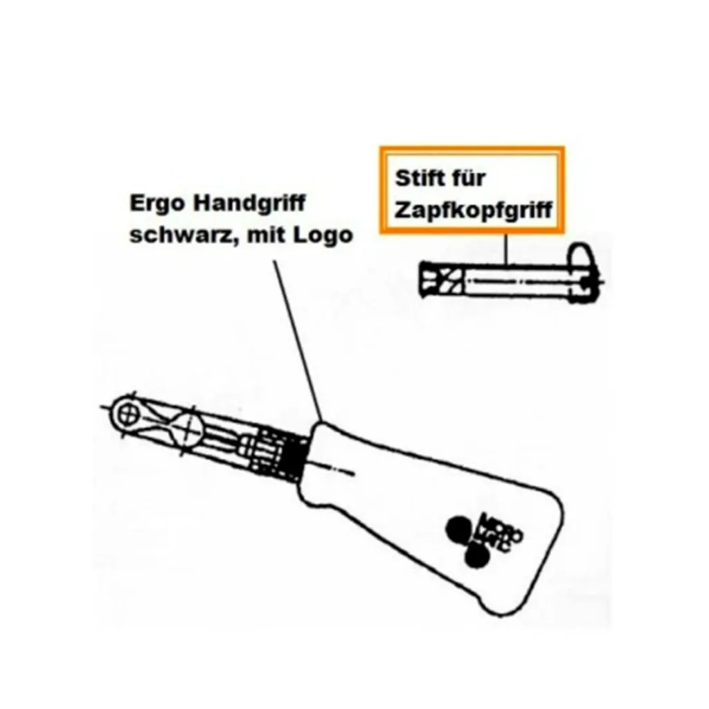 Handvat pin voor het handvat van de loopdop voor het sluiten van de loop (Hiwi en Micro Matic)